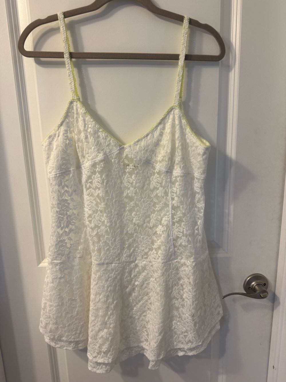 Intimately by Free people Lace Slip with Pale Yellow Trim